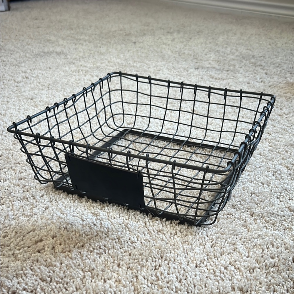 Gray Wire Storage Basket